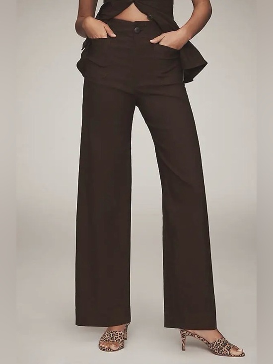 Maeve Pants - Maeve The Colette Full Length Wide Leg Brown Size 30
